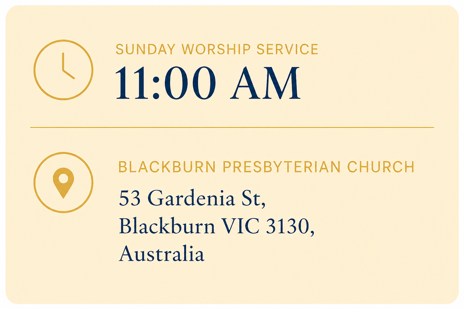 Church schedule